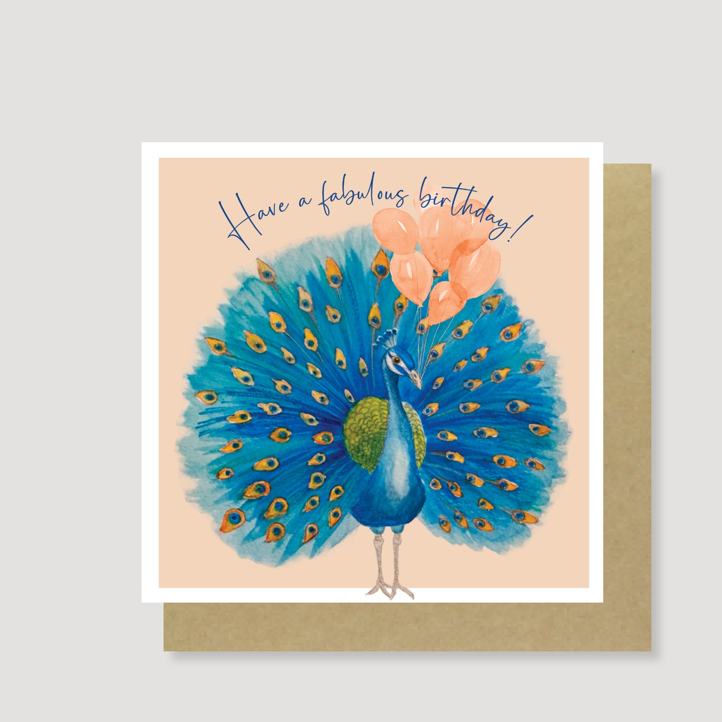 Peacock birthday card