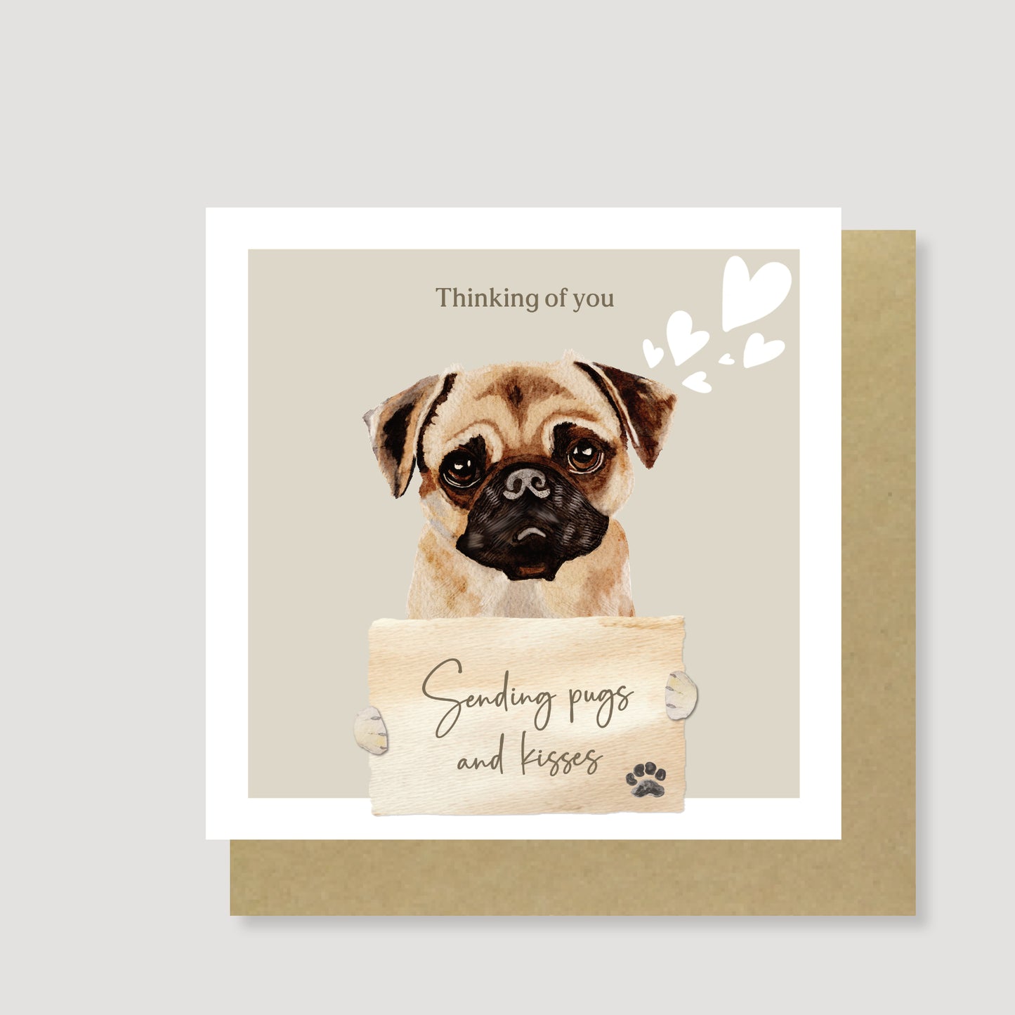 Thinking of you Pug card