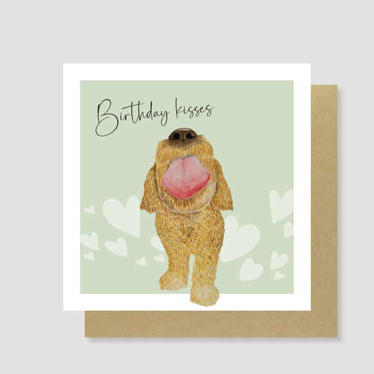 Birthday kisses Cockapoo card