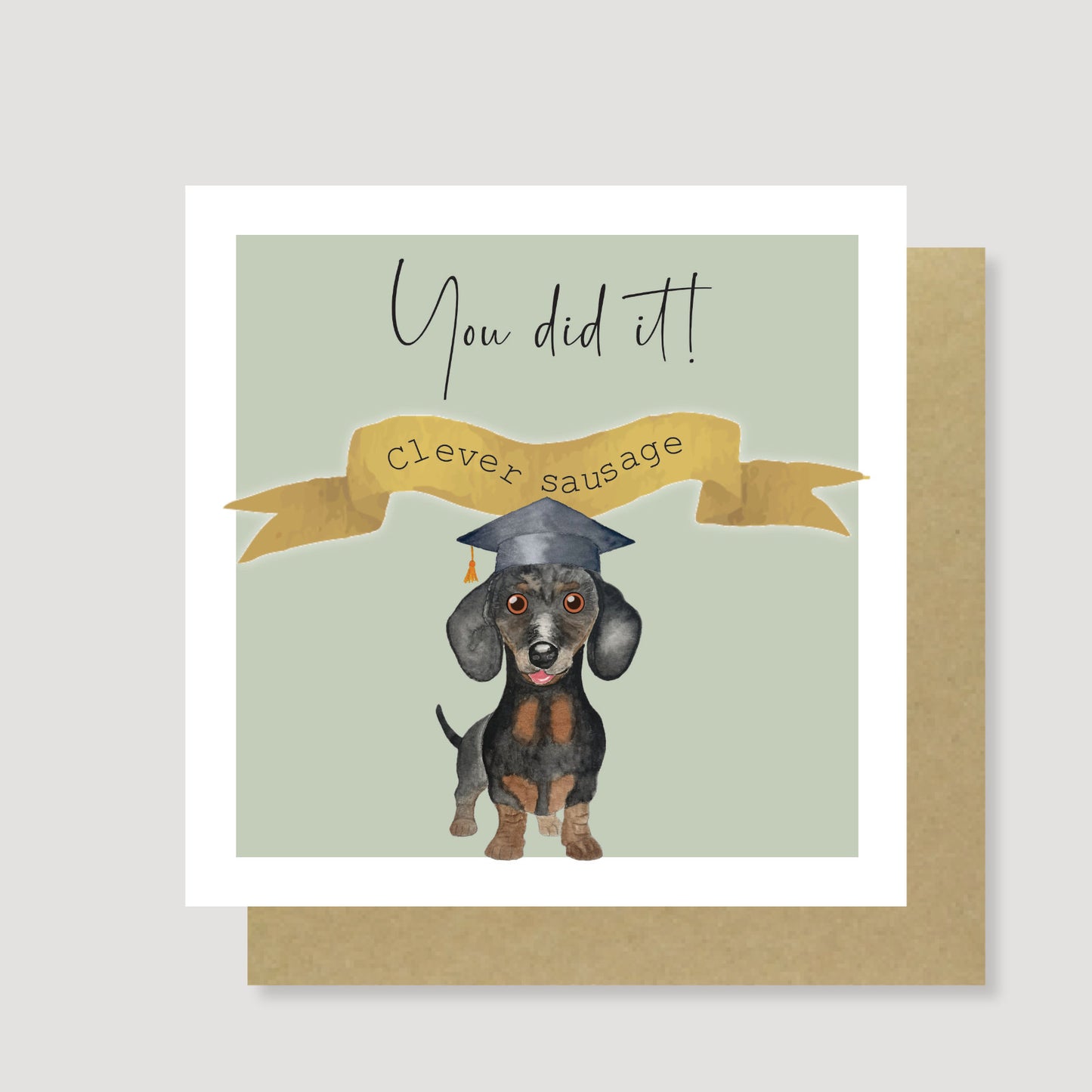 Clever sausage congratulations card