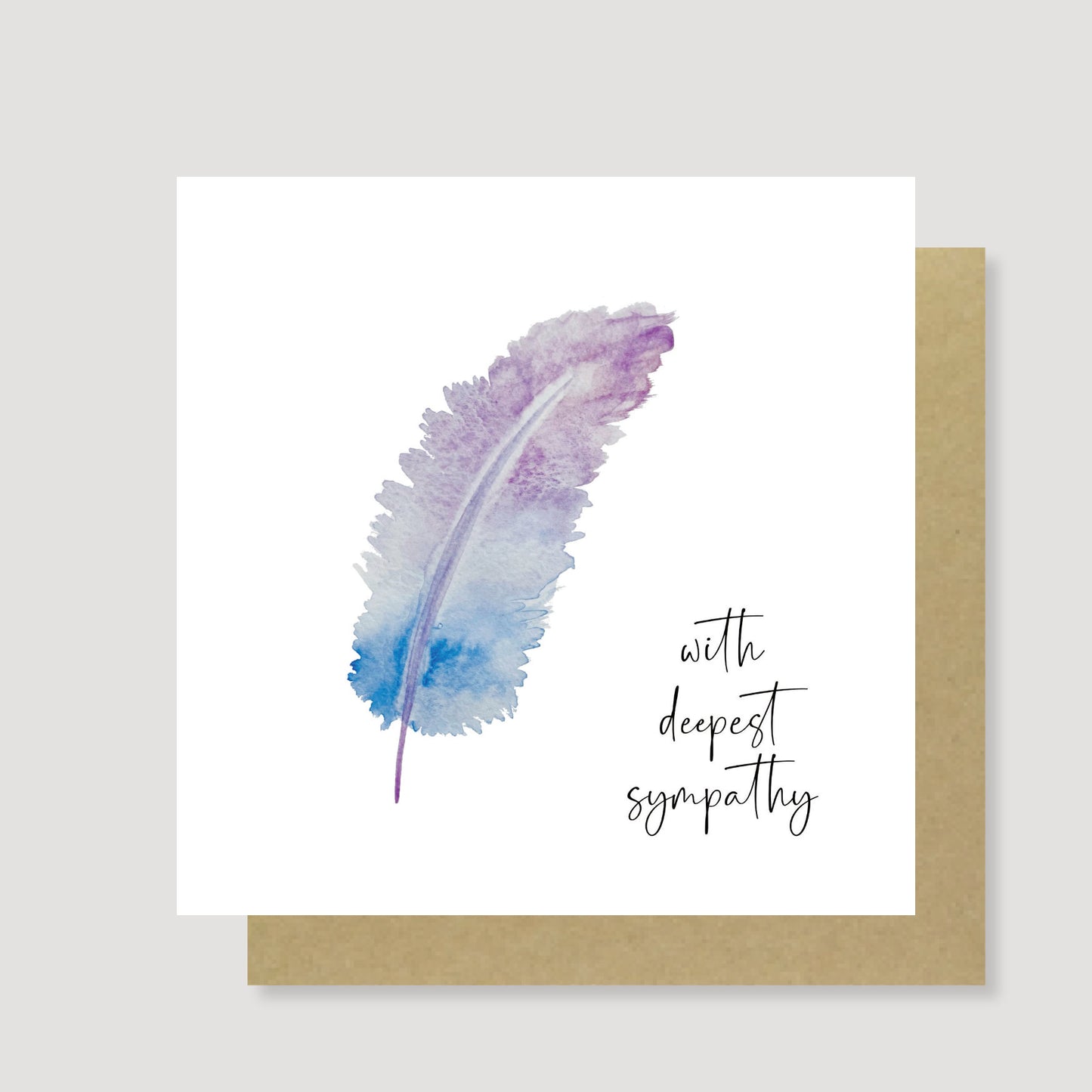Feather sympathy card - pack of 6