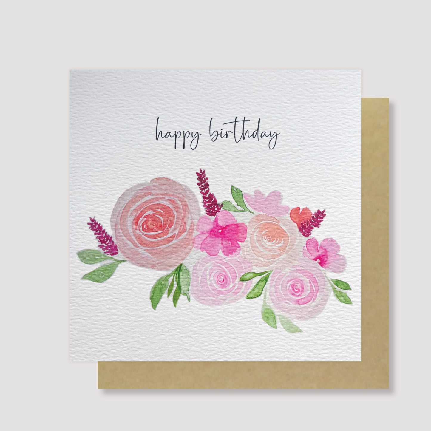 Pink Roses birthday card