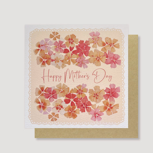 Happy Mother's Day pressed flowers card