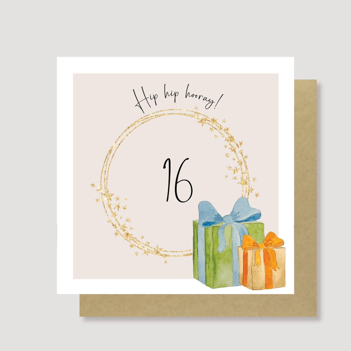 Hip hip hooray 16th birthday card