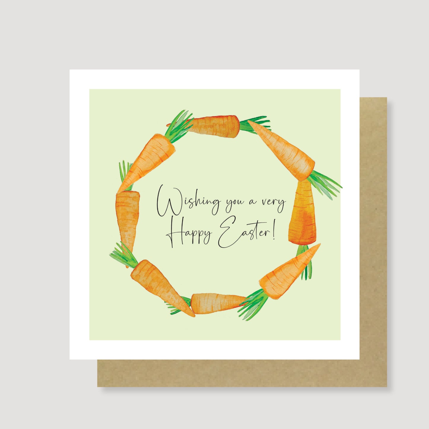 Carrot wreath Easter card - pack of 6