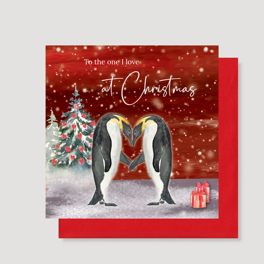 One I Love Christmas Penguins Christmas card