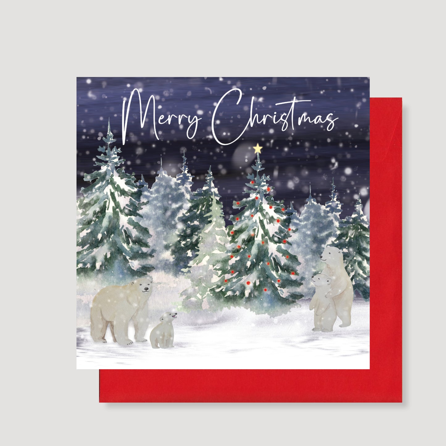 Merry Christmas Polar Bears Christmas card