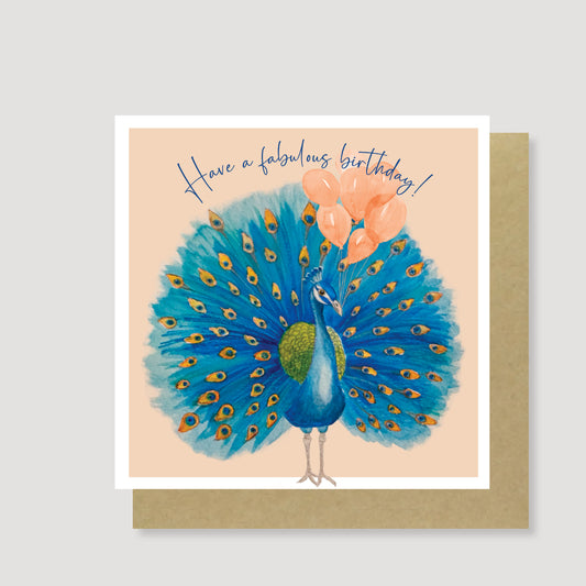 Peacock birthday card