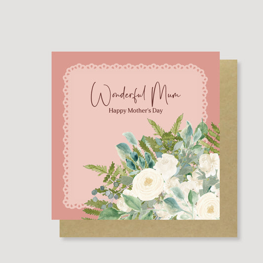 Wonderful Mum bouquet card