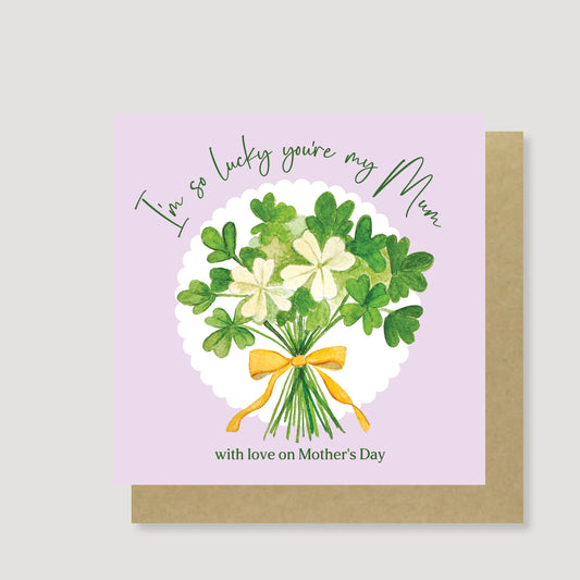 Lucky clover bouquet Mum card