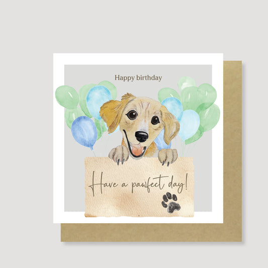 Puppy pawfect birthday card