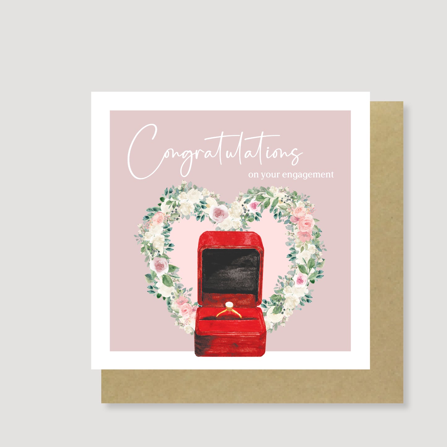 Eco-Friendly Hand Painted Engagement Congratulations Card