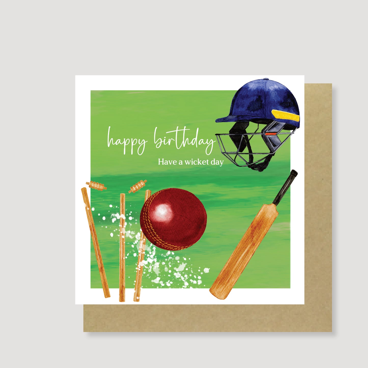 Cricket Birthday Card - Hand Painted, Eco Friendly