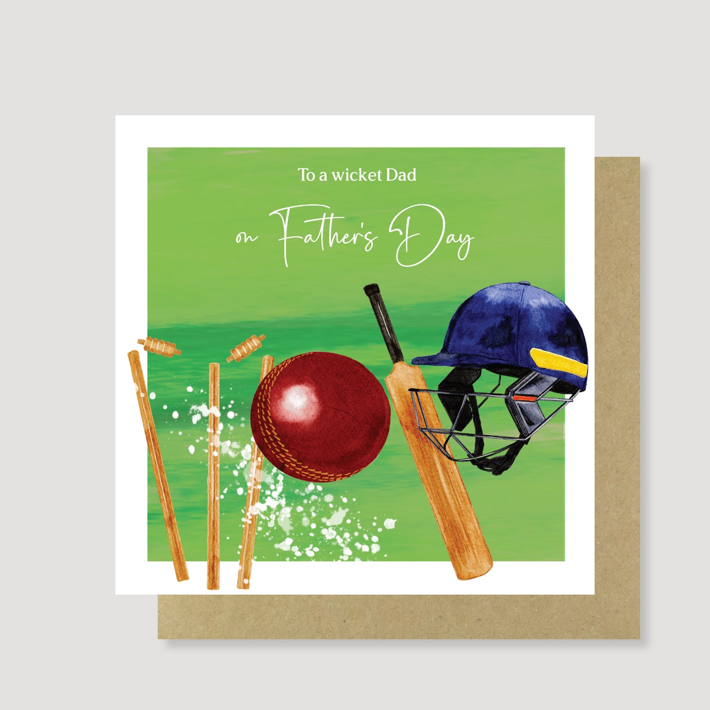 Hand painted Cricket Father's Day card