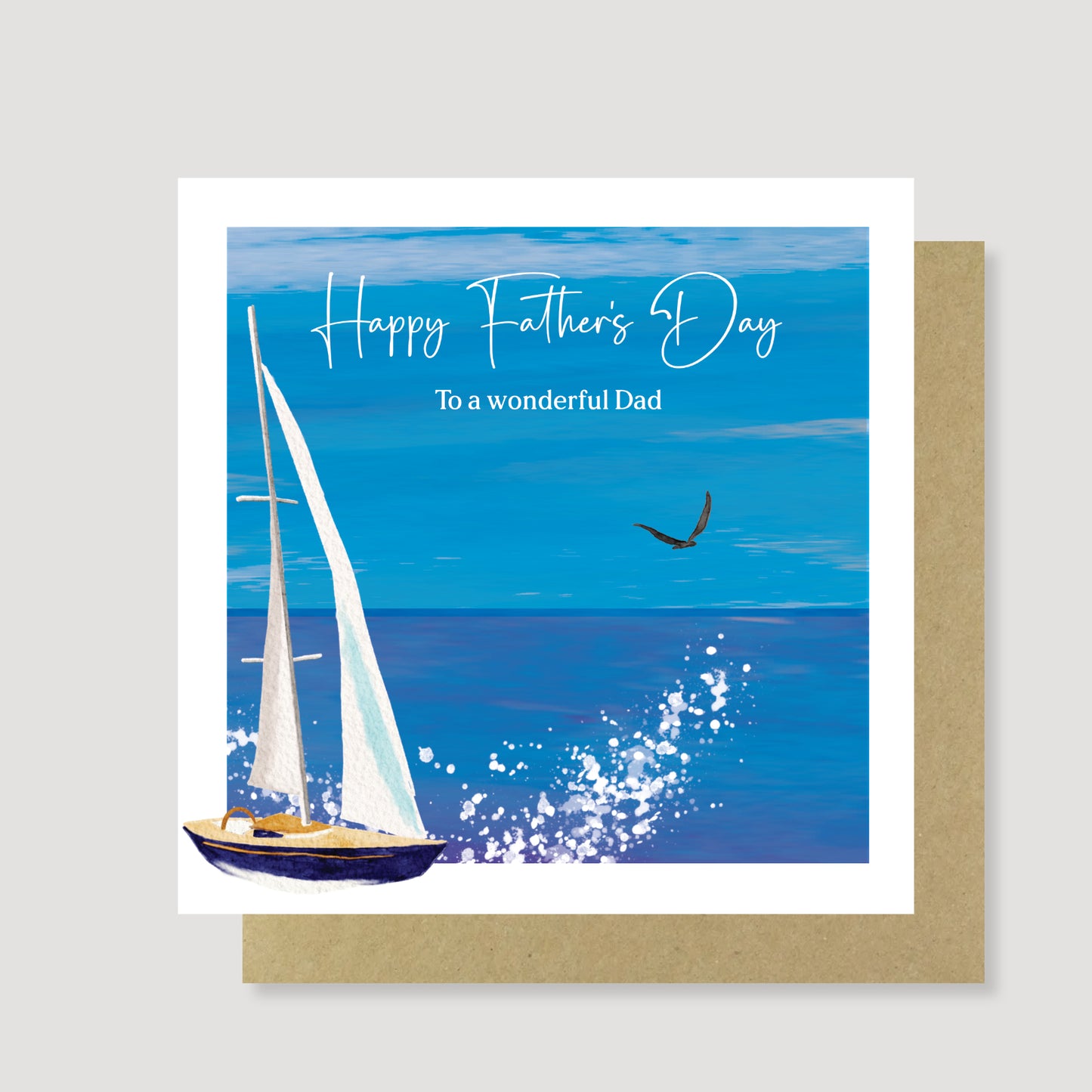 Hand Painted Sailing Boat Father's Day Card – Eco Friendly