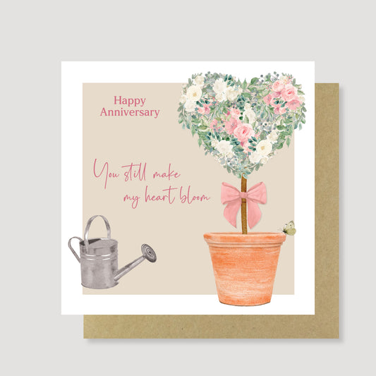 You still make my heart bloom – Painted Anniversary card