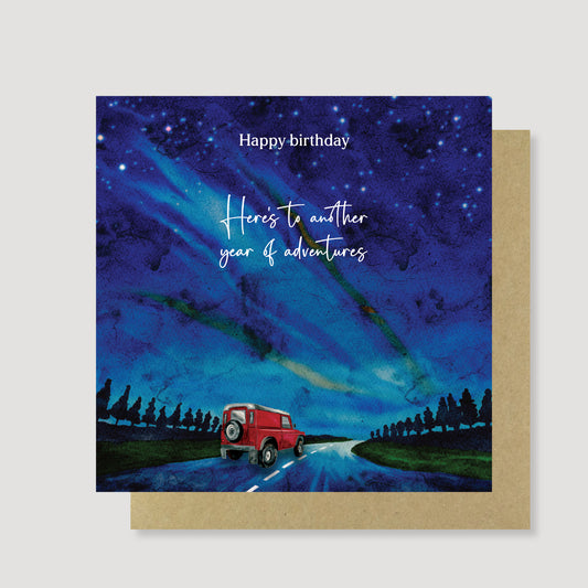 Country Road Adventures Card - Hand Painted, Eco Friendly