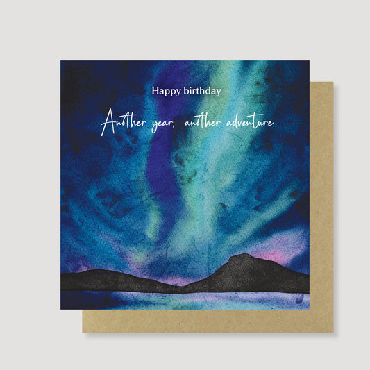 Northern Lights Adventures Card - Hand Painted, Eco Friendly