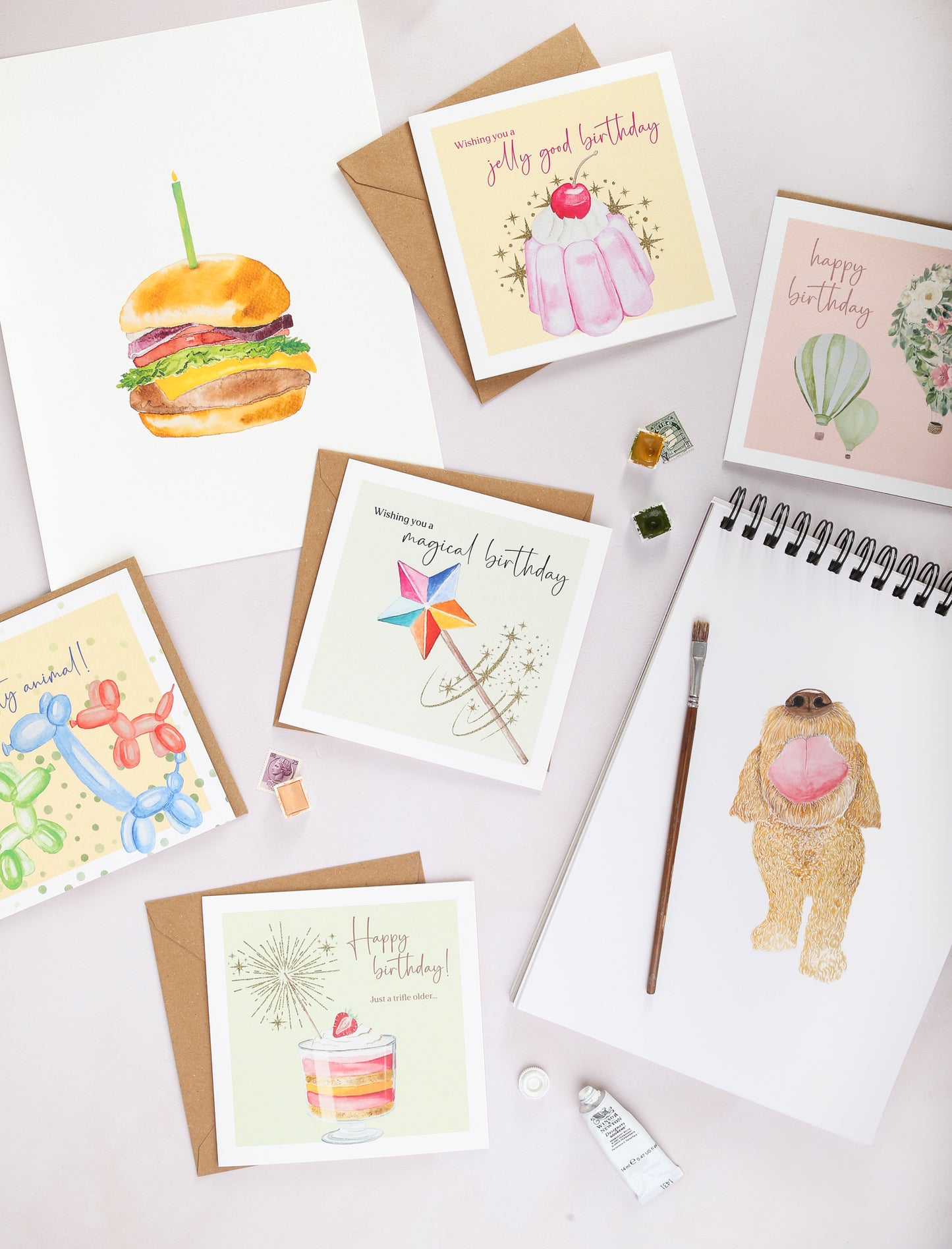 Golf Birthday Greeting Card – Hand Painted Watercolor Art