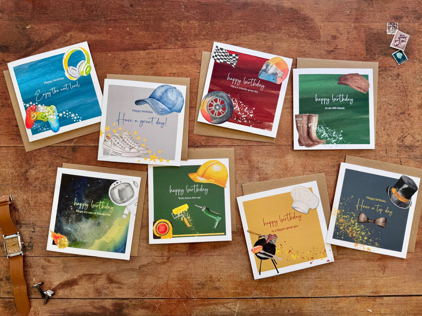 Formula 1 Motorsport Racing Birthday Card, Hand Painted