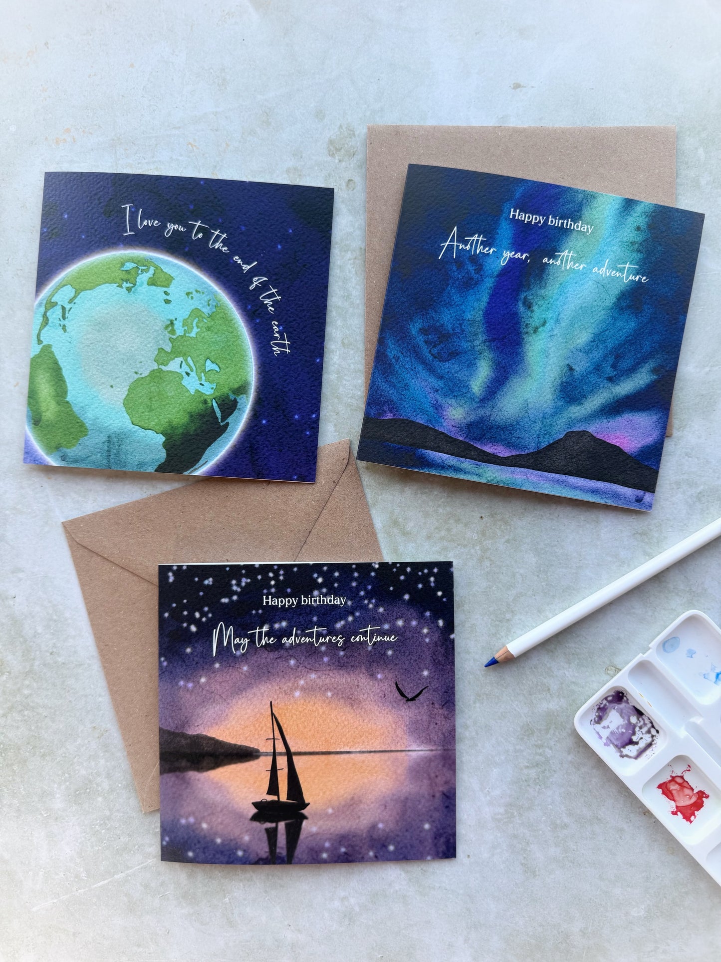Birthday Lake Adventures Card - Hand Painted, Eco Friendly