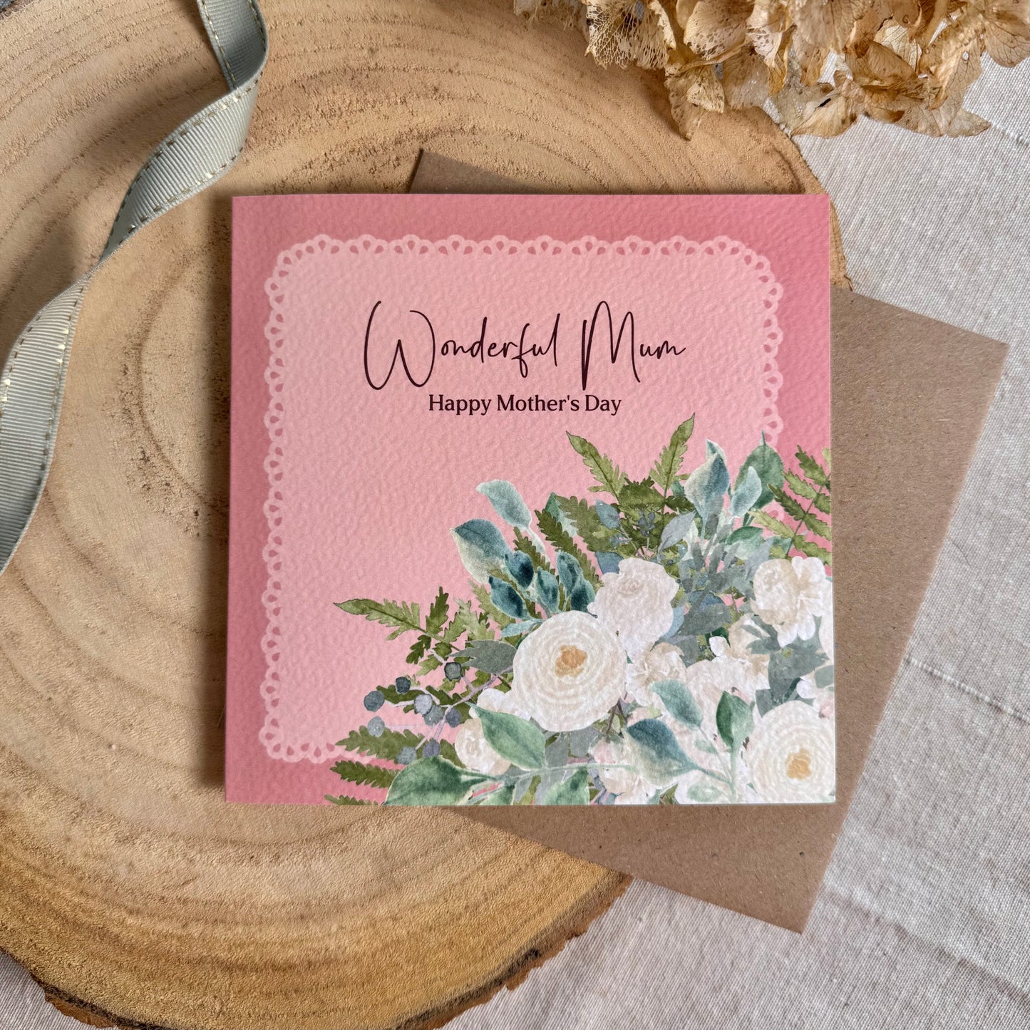 Wonderful Mum - Elegant Watercolor Mother's Day Floral Card
