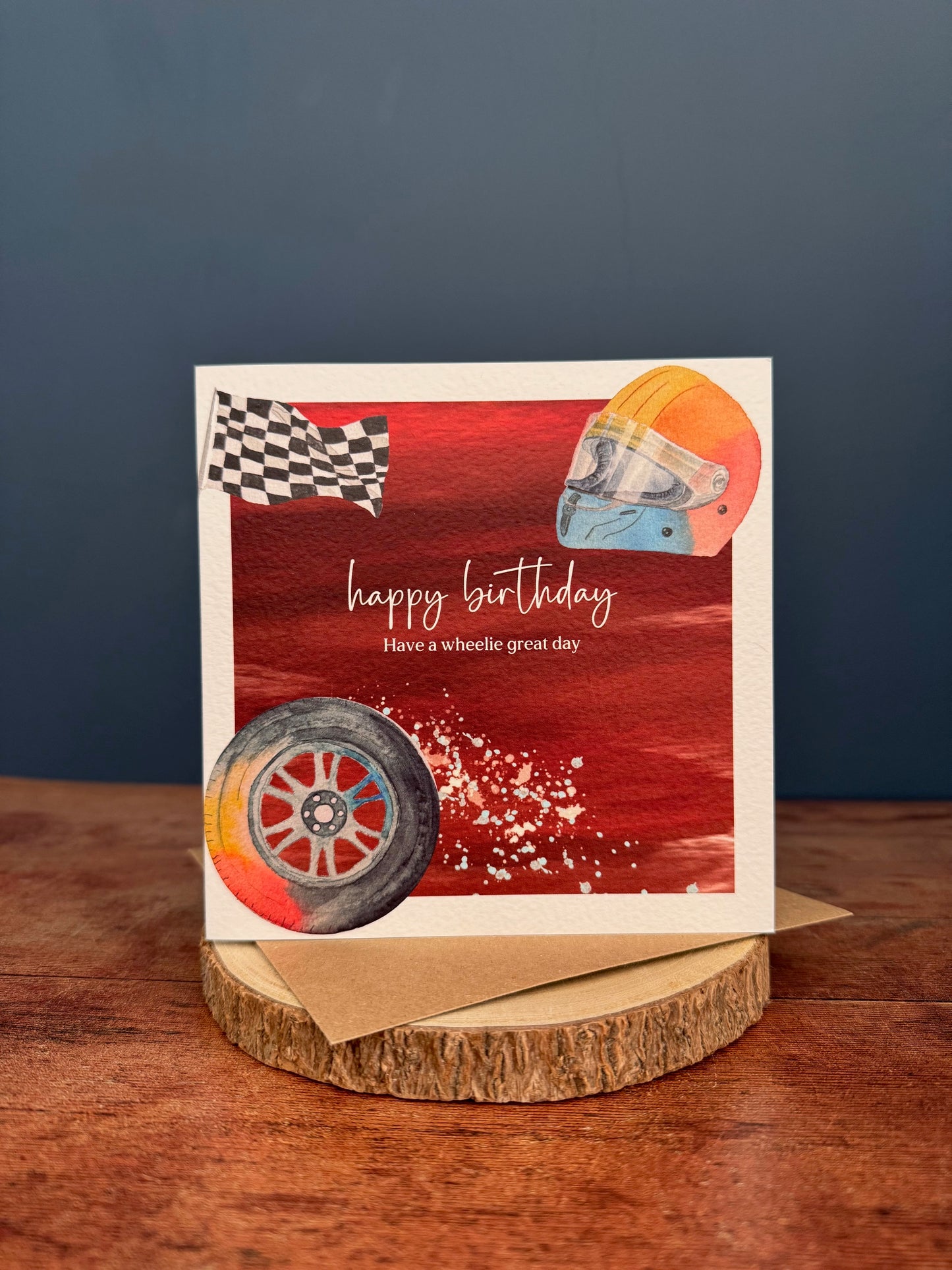 Formula 1 Motorsport Racing Birthday Card, Hand Painted