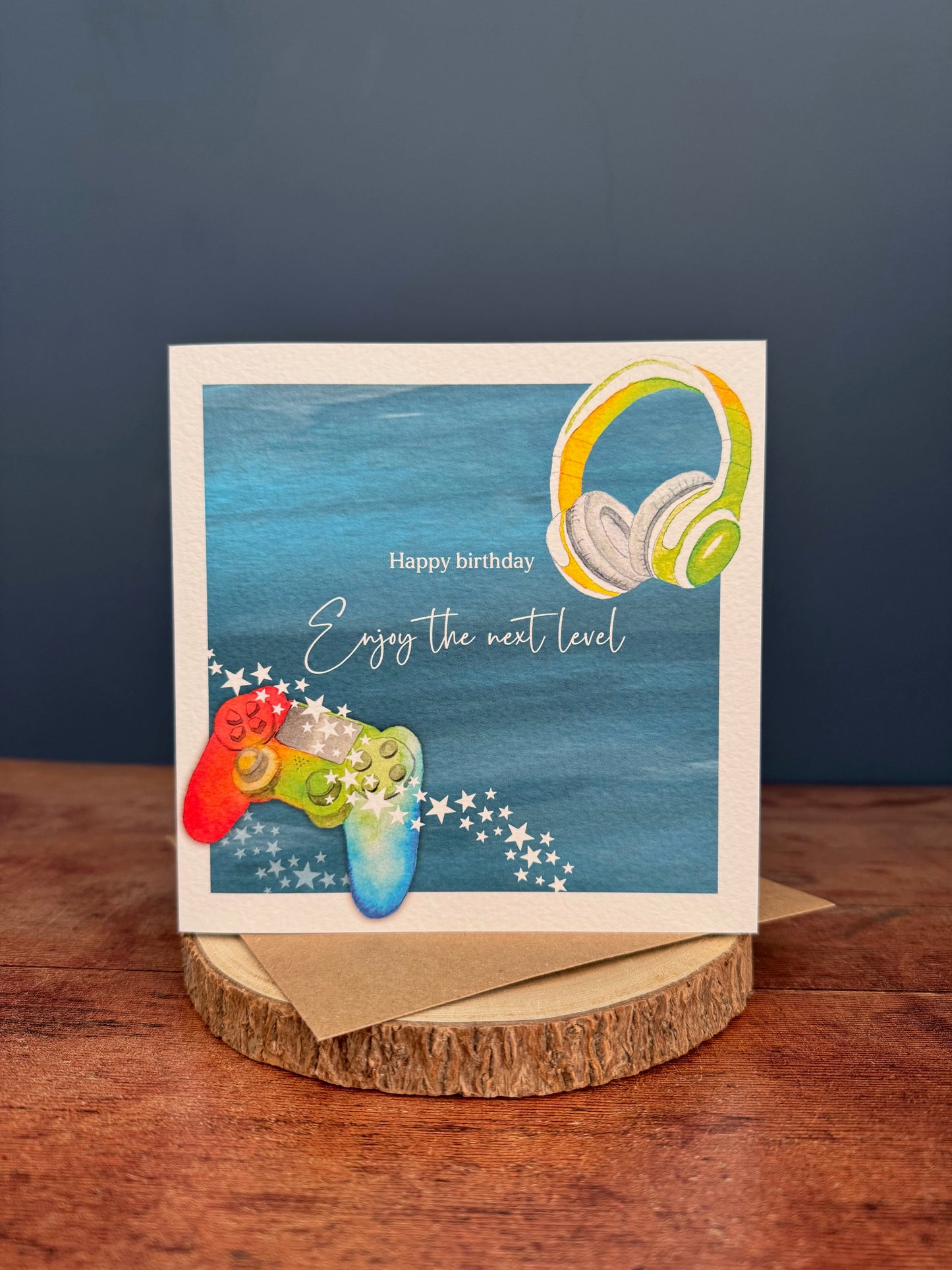 Handpainted Video Gaming Birthday Card – Eco-Friendly & Fun