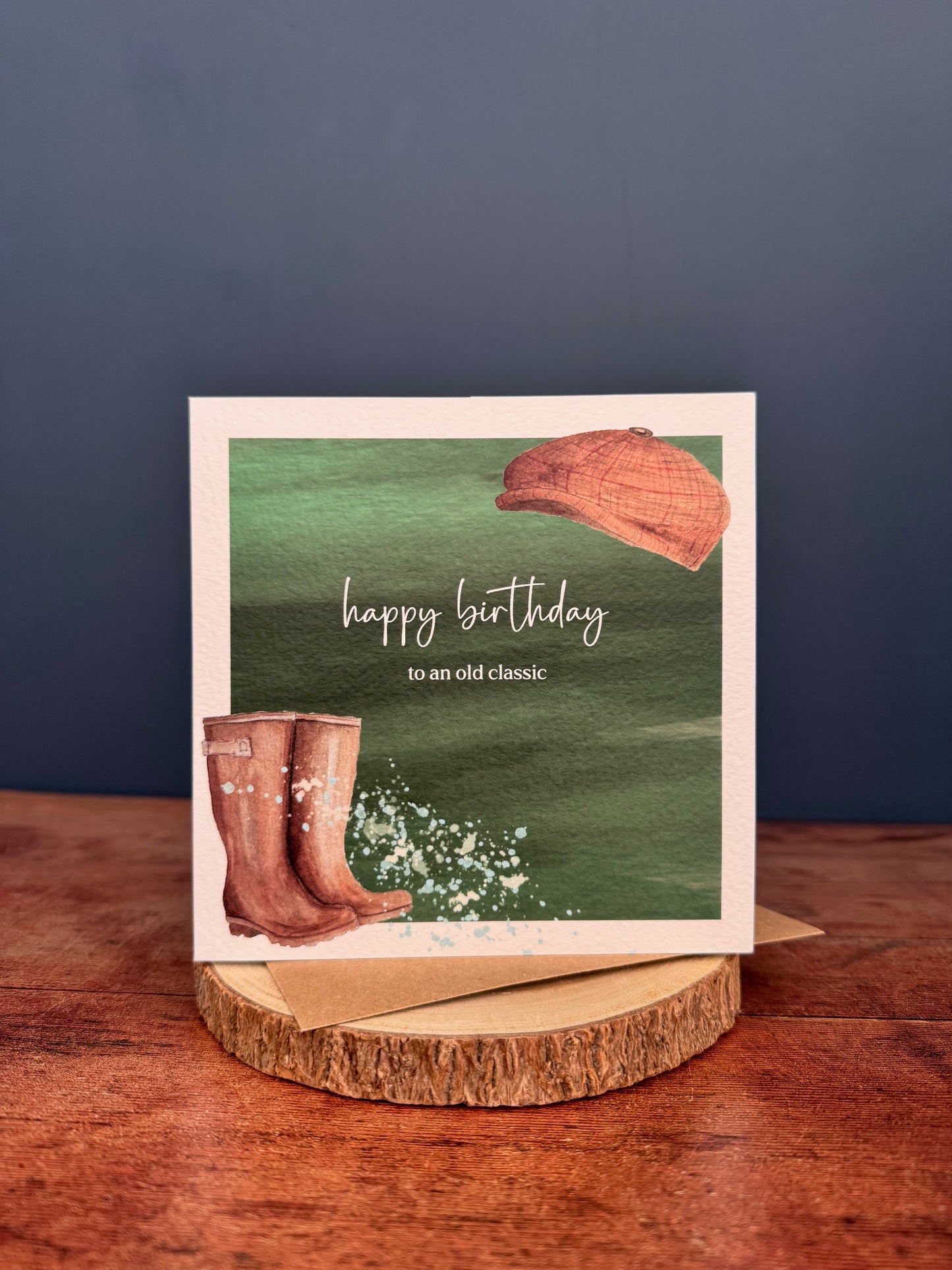 Old Classic Watercolor Birthday Greeting Card – Eco Friendly