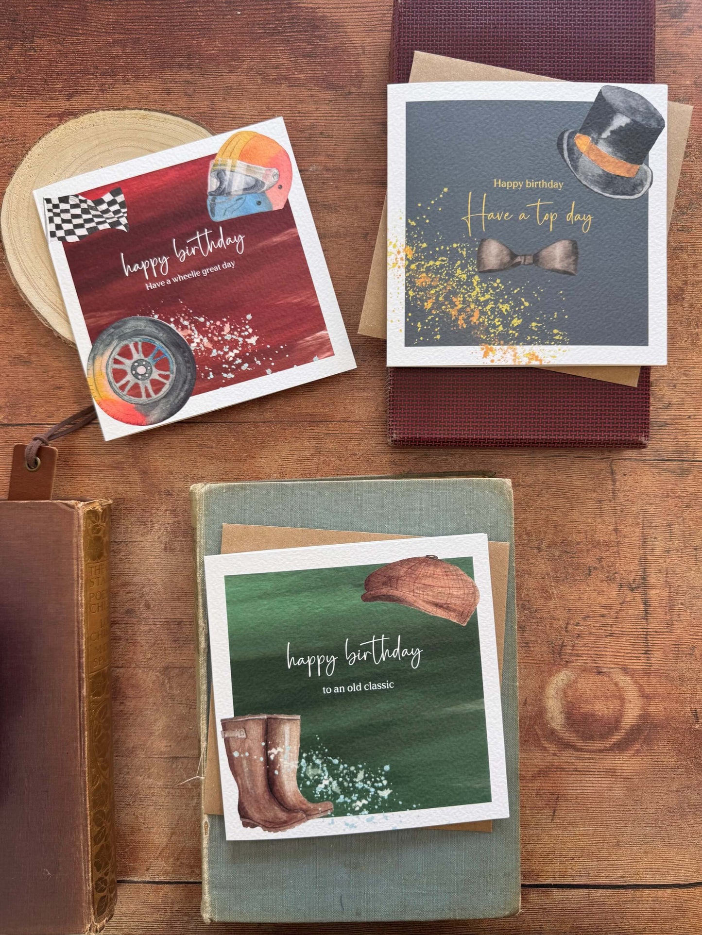 Old Classic Watercolor Birthday Greeting Card – Eco Friendly
