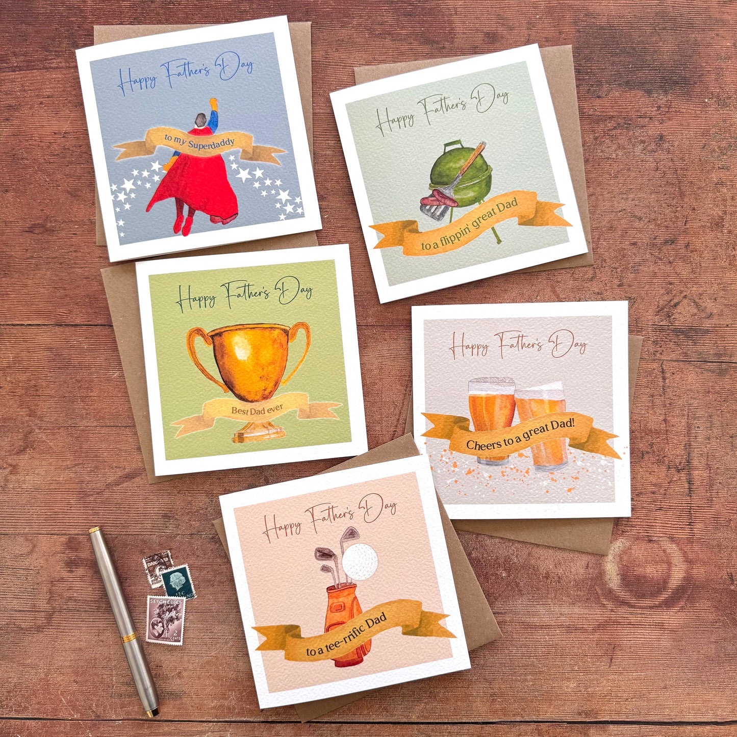 Watercolour Golf Father's Day Greeting Card – Eco Friendly