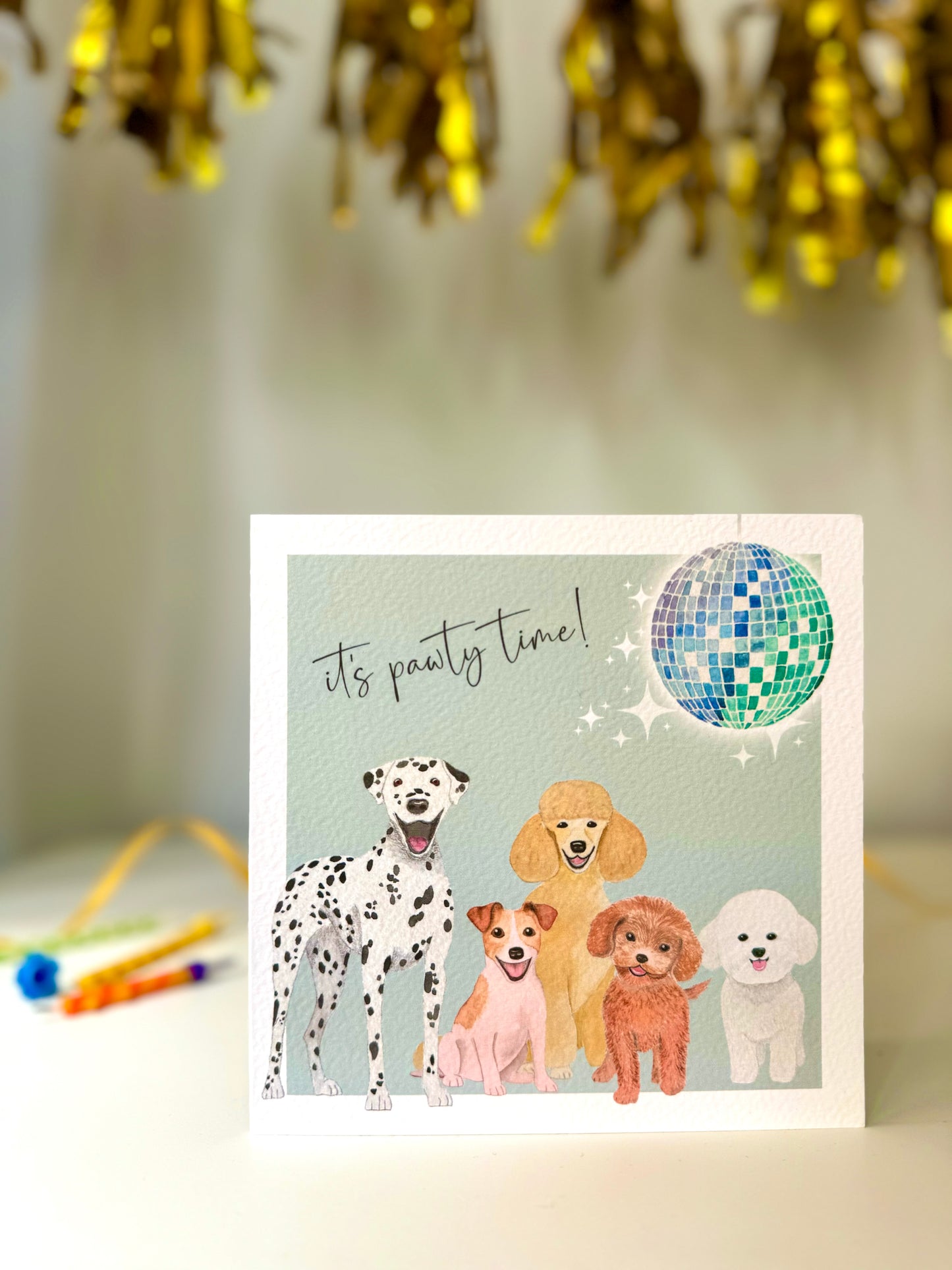 It's Pawty Time! Cute Dog Birthday or Congratulations Card