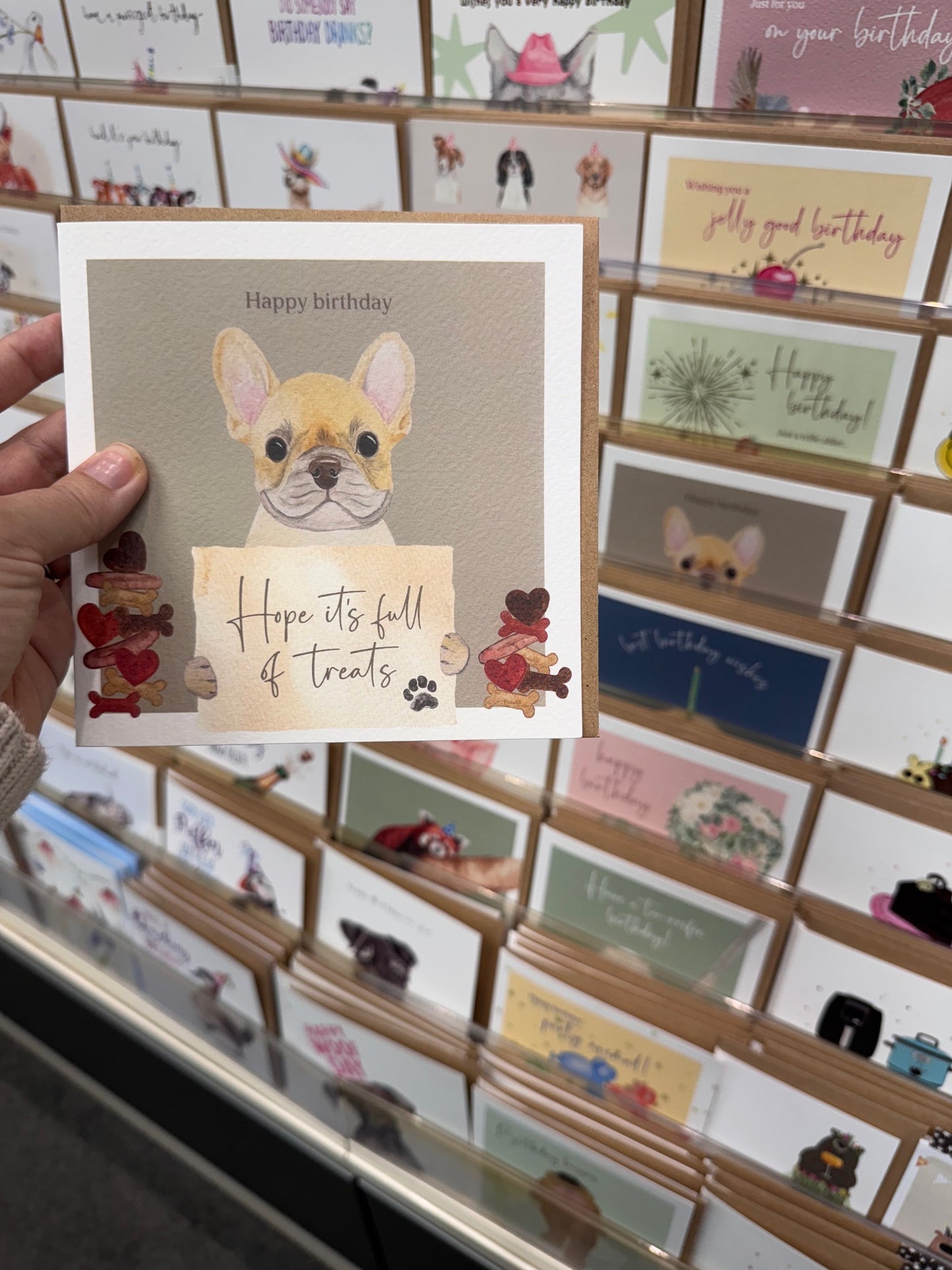 French Bulldog Birthday Treats Greeting Card – Eco-Friendly