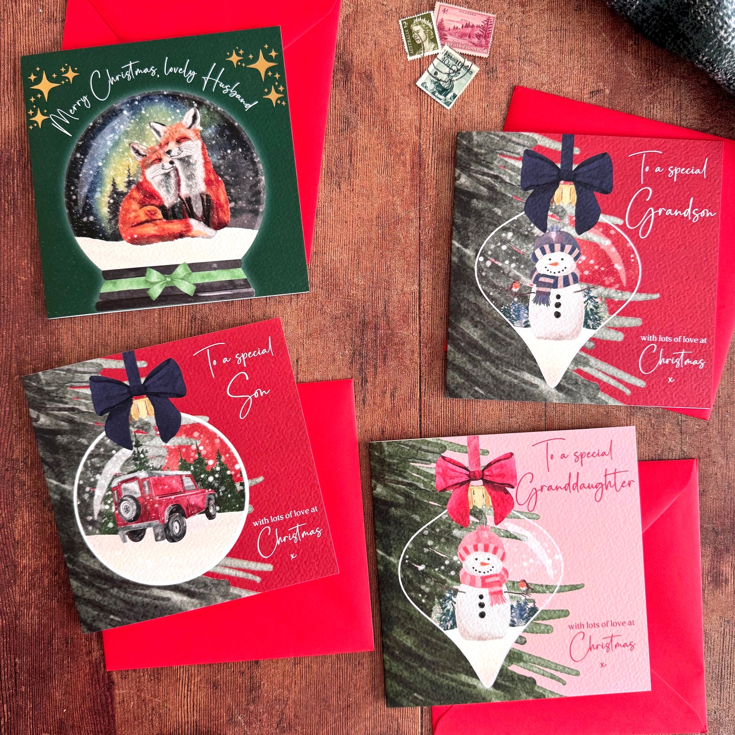 Watercolour Bauble Christmas Greeting Card for Granddaughter