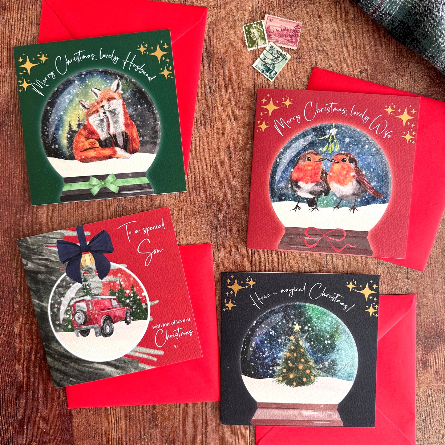 Luxury Gold Foil Christmas Card for Husband - Eco Friendly