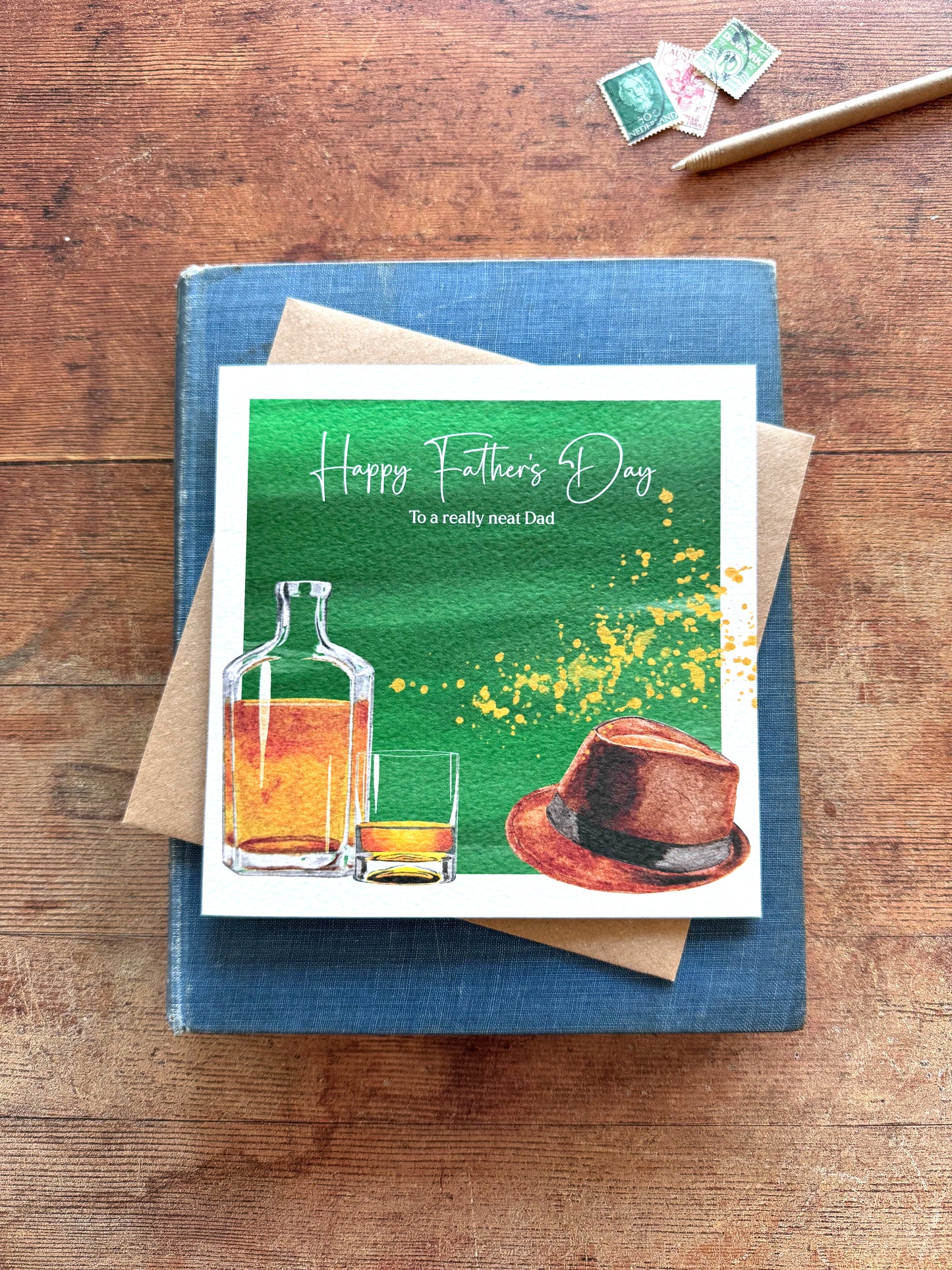Hand painted Neat Dad Father's Day card