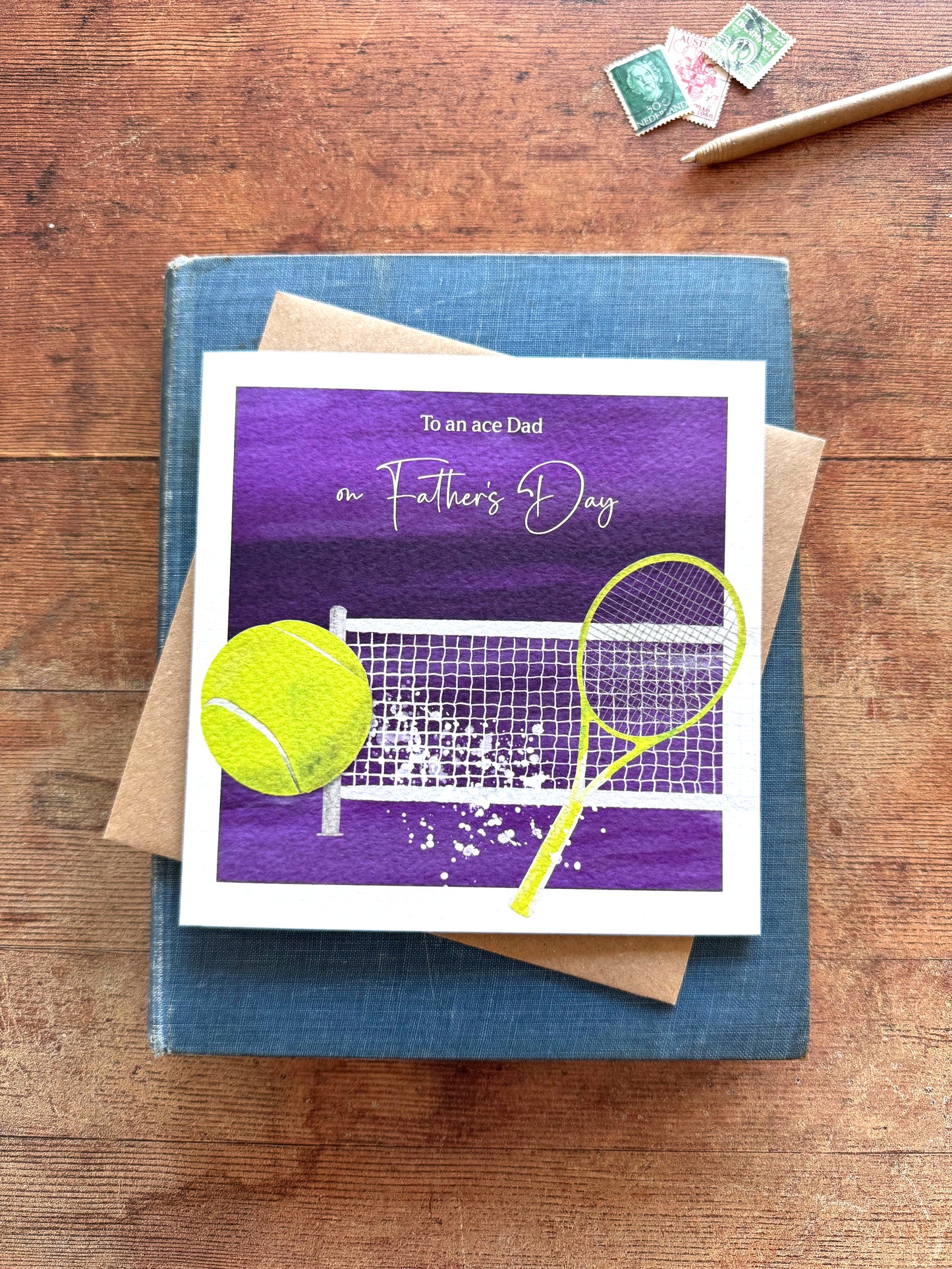 Hand painted Tennis Father's Day card