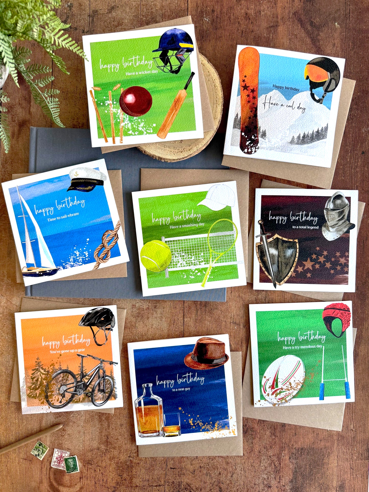 Cycling Birthday Card - Hand Painted, Eco Friendly